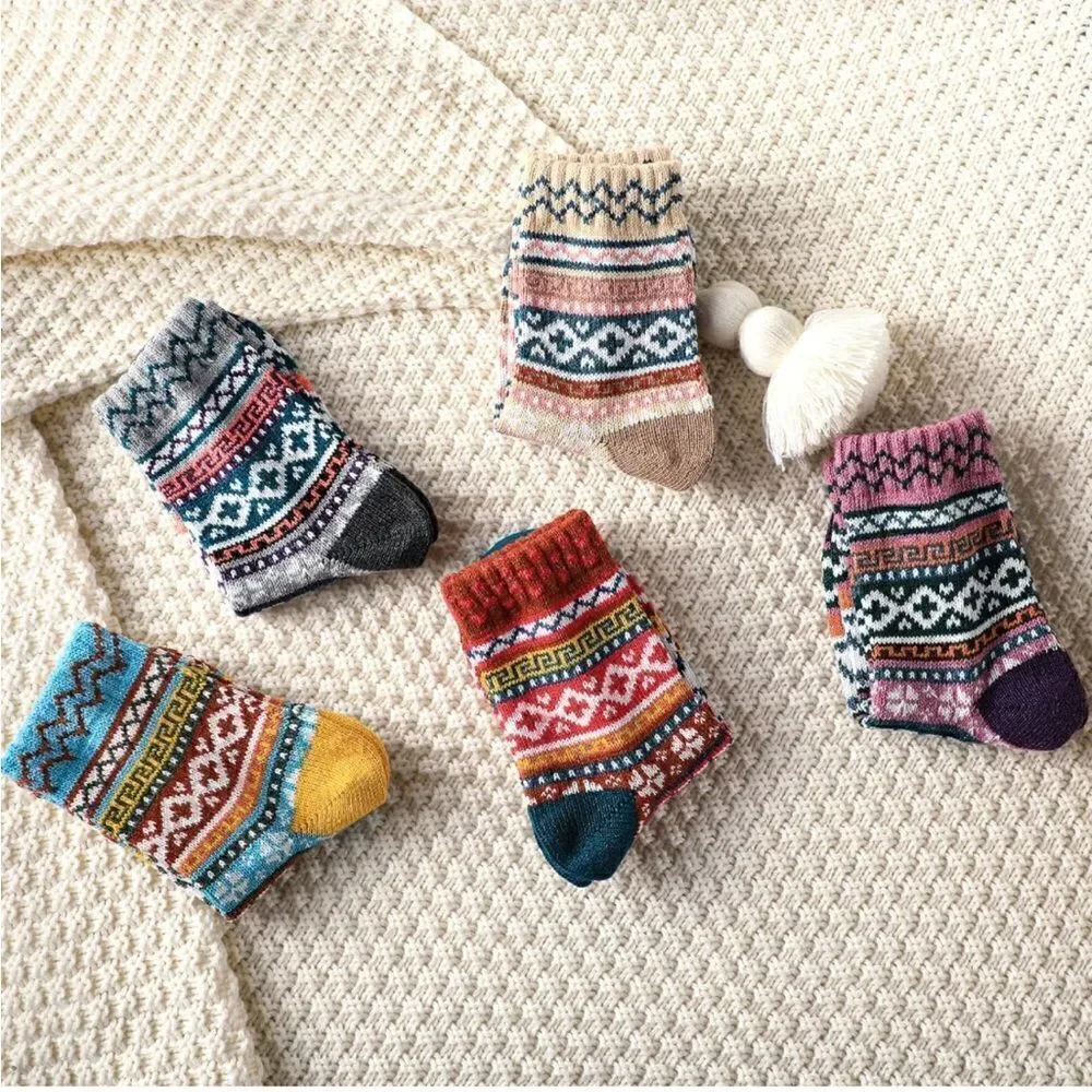 Nordic style wool winter socks